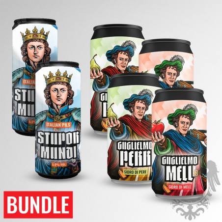Bundle 2 Birre + 2 Sidro Pera + 2 Sidro Mela + 6 Sottobicchieri