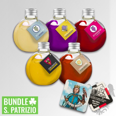 ASSAGGIATORE - 5 Ampolline di Liquori Differenti+ 4 Sottobicchieri