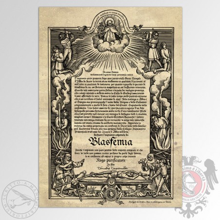 Pergamena - Verbale Inquisitorio | Blasfemia (32x46)