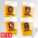 Set 4 Bicchieri da 0.50 + 8 Sottobicchieri