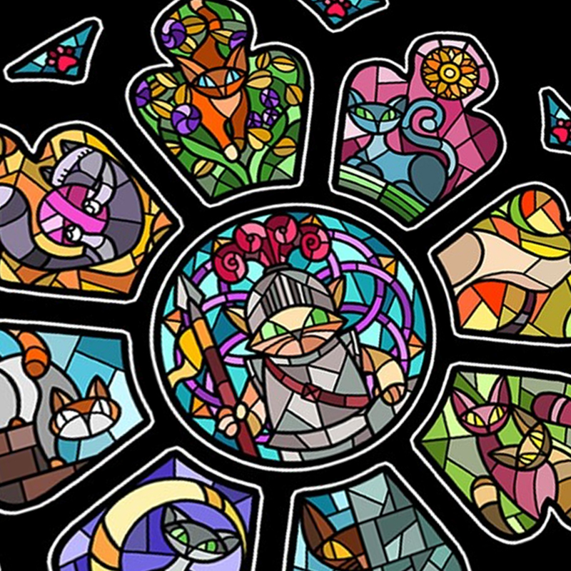 Felini Vetrati – dettaglio rosone gotico