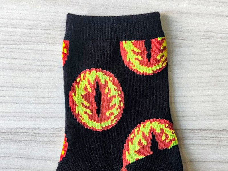 Detail of Lord of the Rings socks